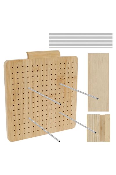Choice 1 set Crochet Blocking Board with 15 Stainless Steel Rod Pins Granny Square Blocking Board with Groo