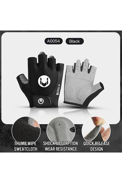 Choice L BLACK MTB Road Bike Gloves Half Finger Anti Slip Cycling Gloves Motorcycle Men Sport Fitness Bicyc