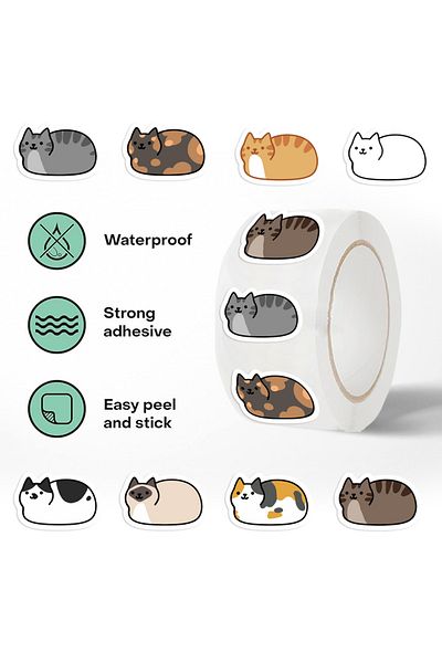 Choice 500PCS 500Pcs Cartoon Dog Roll Sticker Cute Animals Sticker for Kids Classic Toy Decoration School T