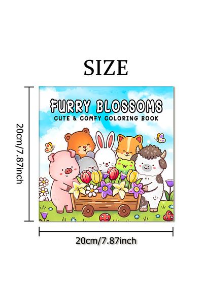 Choice MULTI FURRY BLOSSOMS Bold-easy Patterns Coloring Book for Adults Cute Drawing Book Perfect Gift for