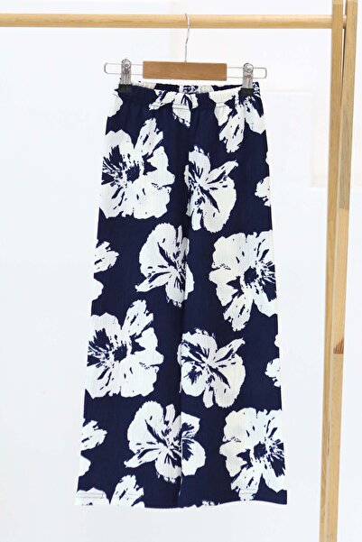 TOFİSA Κοριτσίστικο παντελόνι με μπλε ναυτικό σχέδιο - 27305