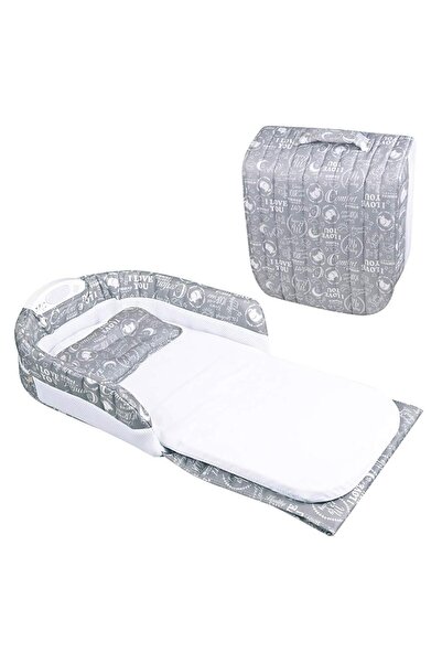 Factory Price Lily Portable Baby Bed with Removable Toys & Night Lights - Grey
