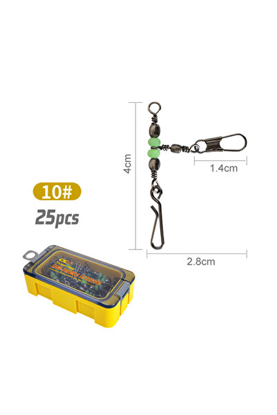 Choice 25 قطعة صفراء 10 جديدة مضيئة طُعم صيد الحبار الدوار محمل دوار حلقة صلب...
