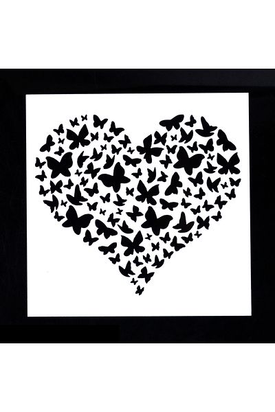 Choice 13 by 13 cm 13 cm DIY Craft Layering Butterfly Heart Stencil for Scrapbooking Painting Stamping Albu
