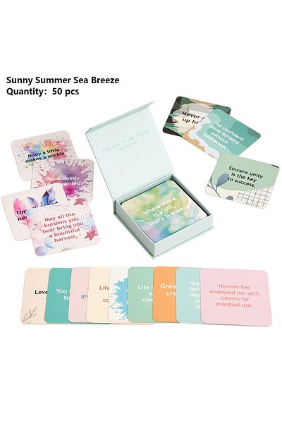 Choice Sea Breeze 50pcs Colorful Motivational Card Interesting Positive Encouragement Inspirational Paper C
