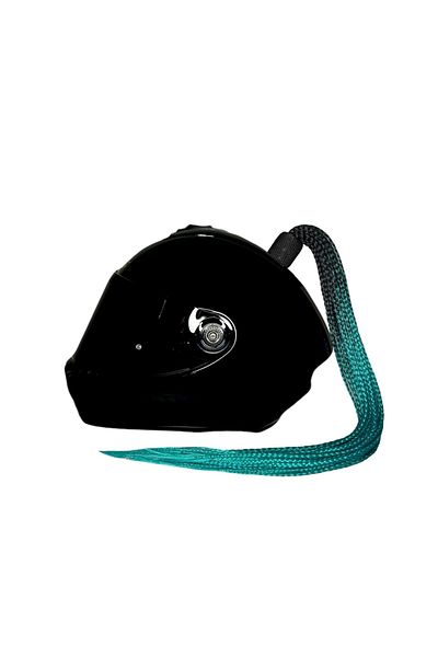 OEM Codite Impletite Stil Afro Pentru Casca Moto Negru Turquoise
