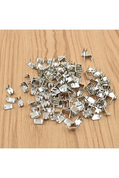 Choice 280pcs 280pcs3# Zipper accessories Silver and white U-shaped size anti-drop button clothing shoes bo