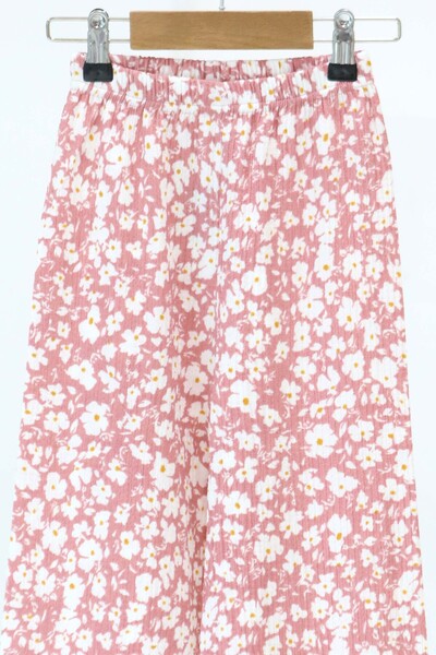 TOFİSA Pantaloni roz cu modele florale pentru fete - 27308
