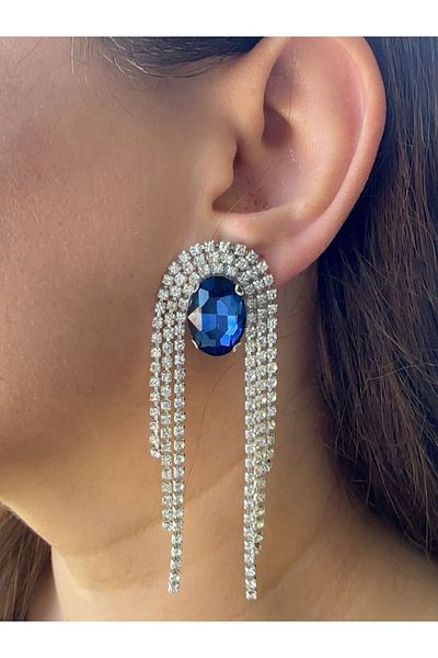 TURBİJ Trend Women's Stone Dangle Evening Dress Earrings