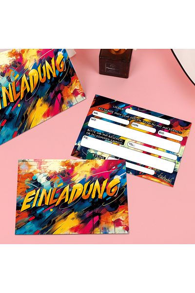 Choice 16pcs 16 Pieces of Colorful Cartoon Birthday Invitation Cards - Perfect for Any Party!
