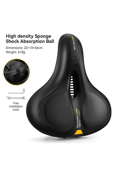 ROCKBROS AQ-6090Y ROCKBROS Bicycle Saddle Rainproof PU Surface Soft Memory Sponge Shockproof Cycling Seat MTB
