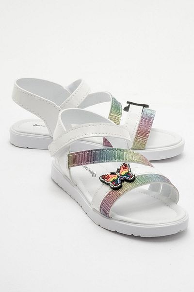 CCWAY AYAKKABI Children's Butterfly Sandals White