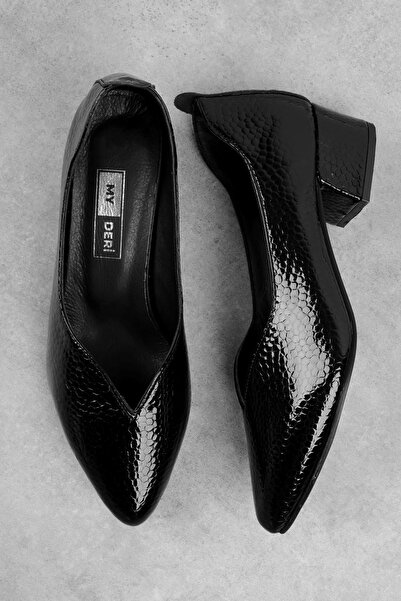 MY DERİ حذاء Vivy نسائي من الجلد الطبيعي بكعب منخفض 3976