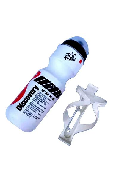 Choice White Bicycle Mountain Bike Sports Water Bottle with Water Bottle Bracket Outdoor Sports Camping Bev