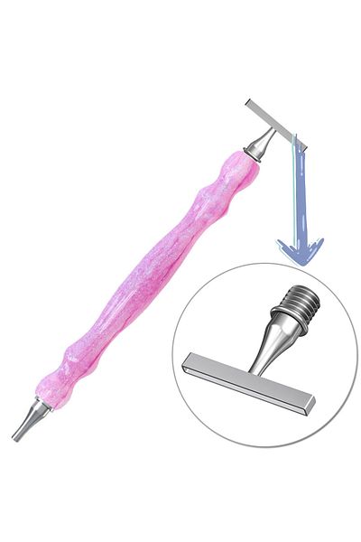 Choice A Pink-10 New Resin Diamond Painting Pen, Thin Multifunctional Stainless Steel Threaded Tip Diamond