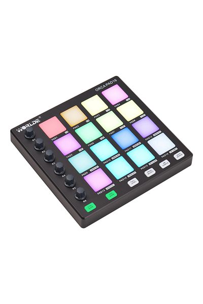 Choice black WORLDE Mini II Pro Studio Bundle | ORCA PAD16 + 16-Key MIDI Keyboard | USB-C DAW Controller fo