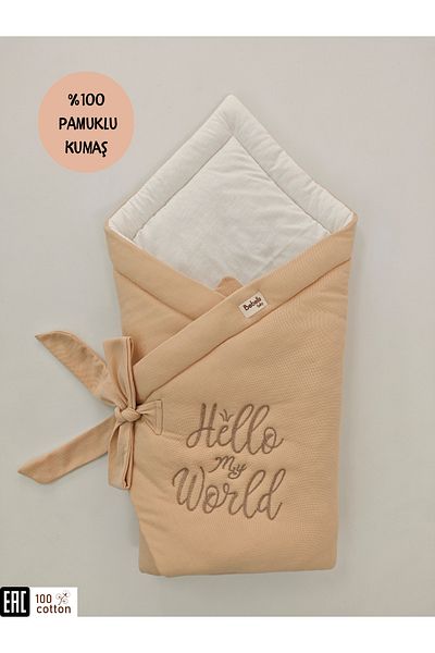 Bebella 100% Cotton Special Fabric Baby Swaddle Blanket – Hospital Release & Newborn with Embroidery Detail