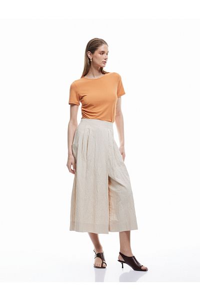 Koton New Season Koton X Sima Tarkan - Comfortable Fit Pocket Poplin Skirt Trousers