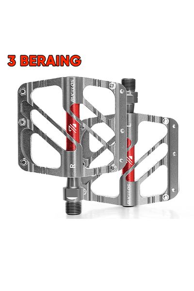 BUCKLOS 3 Bearing Grey BUCKLOS Bike Pedals MTB Bicycle Pedal Flat Platform Bearing Mountain Bike Ultrilight
