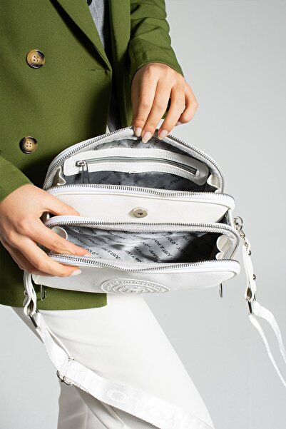 Just Polo Bonnie 6000 Lk Faux Leather Brand Printed 5 Compartment Women's Messenger and Shoulder Bag (Size: 26X16 cm)