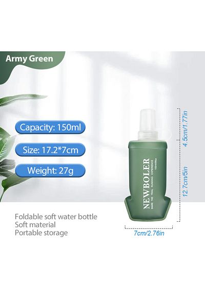 Choice BOT220-GRE-150 NEWBOLER 150/250/300/500ml Water Bottle TPU Folding Soft Flask Outdoor Sport Running