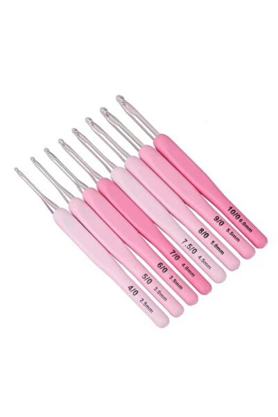 Choice 8 قطع من أدوات الحياكة بمقبض سميك وإبر صوف جديدة بألوان متدرجة وخطافات...