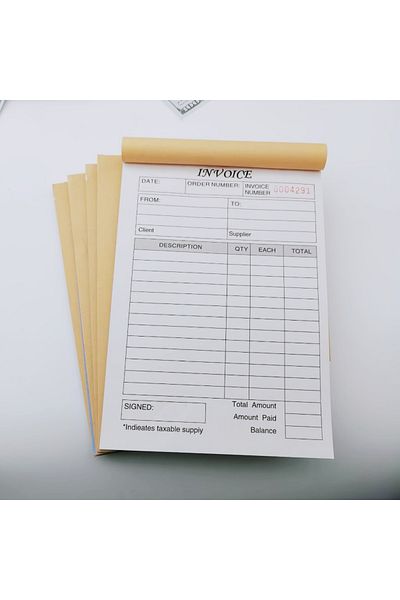 Choice 5pcs 1pc (30 Sets) Handheld 3-Part Carbonless Invoice Book with Yellow & Pink Copies Work Orders Inv