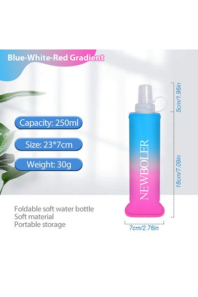 Choice BOT003-250-GRAPIN TPU Outdoor Sport Bottle Folding Soft Flask Drink Portable Water Bottle for Runnin
