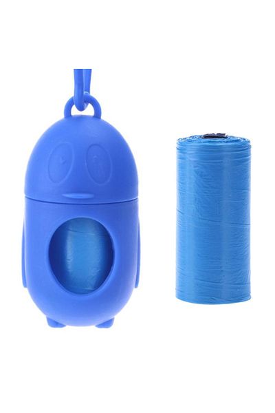 Ropet Set of 2 rolls x 15 waste bags and holder, for dogs and cats, Blue