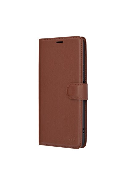 SKYDDAR INNOVATION Θήκη για Honor X8a, Δερμάτινη θήκη τύπου Folio Book, με εσωτερική θήκη, Premium φινιρίσματα, σετ αυτοκόλλητων, καφέ