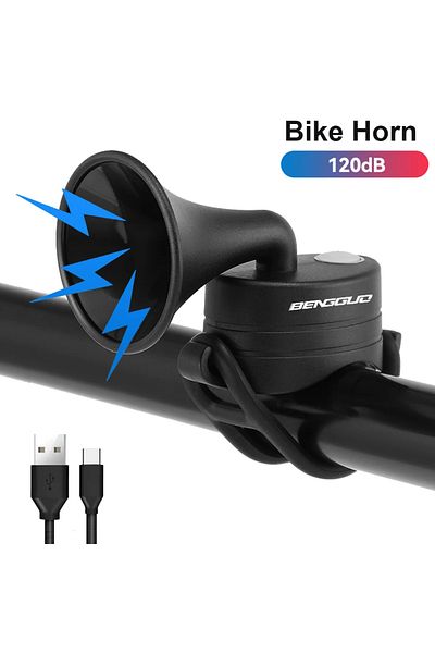 Choice Rechargeable 120DB Loud Sound Electric Bike Horn Rechargable Waterproof 5 Mode MTB Bell Ultralight R