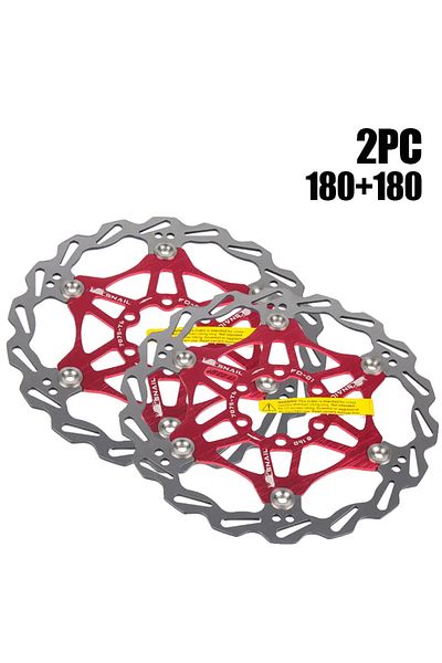 Choice 2PC 180-180mm Red SNAIL Disc Brake Rotor MTB Bicycle Floating Rotor Heat Dissipation 140/160mm Stain