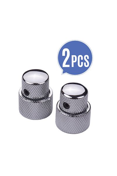 Choice 2PCS Silver 2 Sets Dual Concentric Stacked Control Knobs for Electric Bass Guitars Guitar Knob Acces