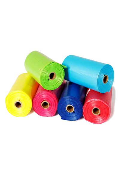 Ropet Dog/cat waste bags, 90 PCS, garbage bags, 6 rolls, 15 pcs/roll, multicolor