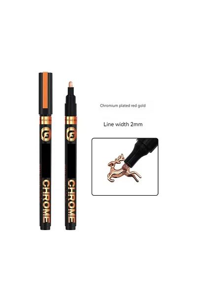 Choice 1pc red gold 2.0mm Chrome Mirror Electroplating Marker 0.7/1.0/2.0/3.0mm Paintbrush Silver Gold Yell