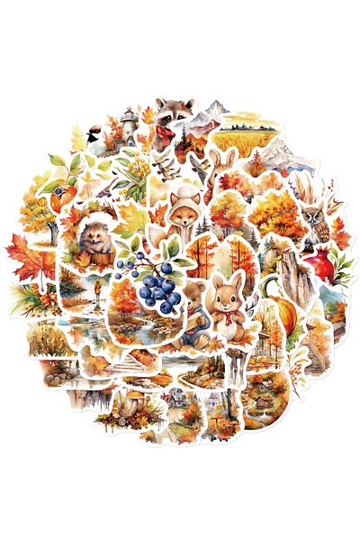 Choice 50PCS 50PCS Autumn Harvest Stickers Exquisite Handheld Materials Phone Cases Laptop Suitcases Water