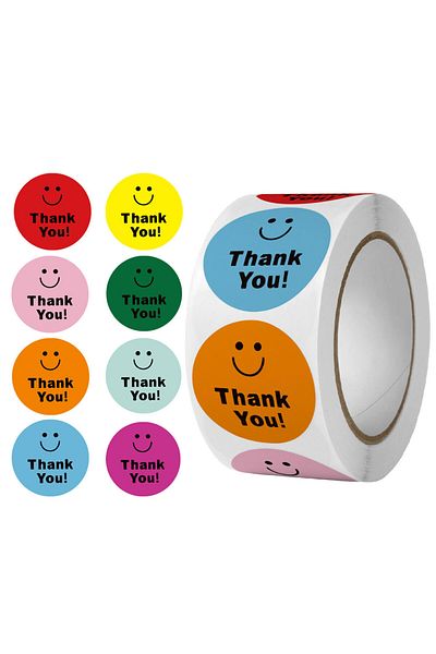Choice 500pcs/Roll Preschool Teacher Reward Stickers - Round Smiley Face Emoji Motivational Seals for Cl...