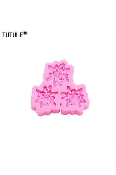 Choice Pink daffodils DIY resin keychain jewelry Clay mold 3D daffodils Resin Accessories Silicone Molds fl