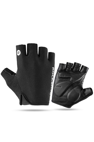 ROCKBROS L S106BK ROCKBROS Bike Gloves Half Finger Summer Breathable Anti-slip SBR Pad Shockproof MTB Road Bi