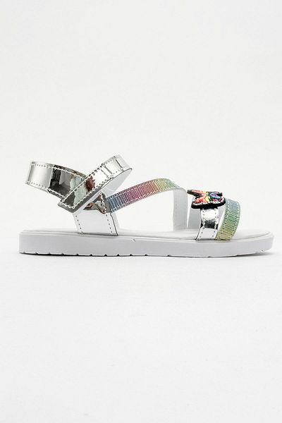CCWAY AYAKKABI Children's Butterfly Sandals Silver