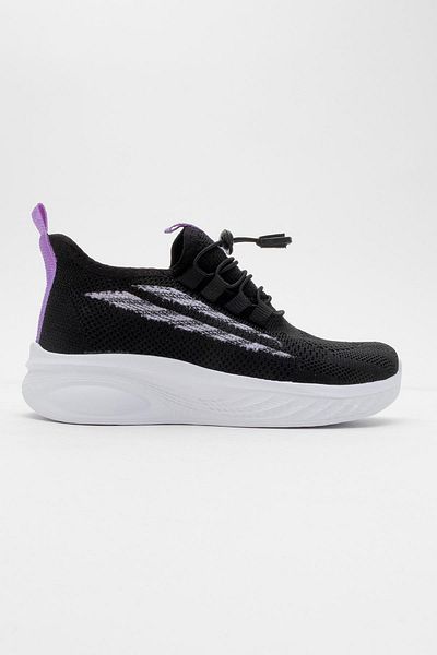 CCWAY AYAKKABI Tricotaj Pantofi Sport Copii 26-30 LILA NEGRA