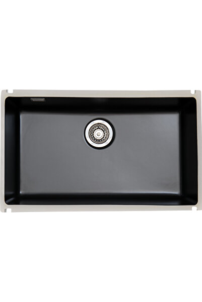 Genel Markalar Seramik Evye, Geniş Tek Hazne, Tezgah Altı, Damlalıksız, Siyah...