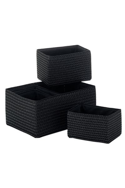Kela Set of 5 RIMOSSA baskets, plastic, black