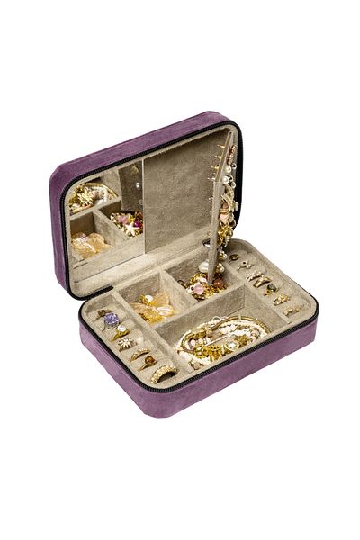 Ahşap Fikir Formx Jewelry Organizer Box Jewellery Accessory Case Ring Earring Organizer Plum Purple Color