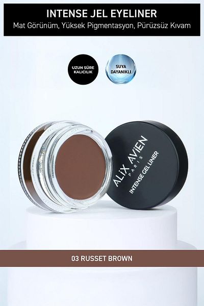 Alix Avien High Pigmented Waterproof Long Lasting Matte Gel Eyeliner -Intense Gel Liner 03 Russet Brown