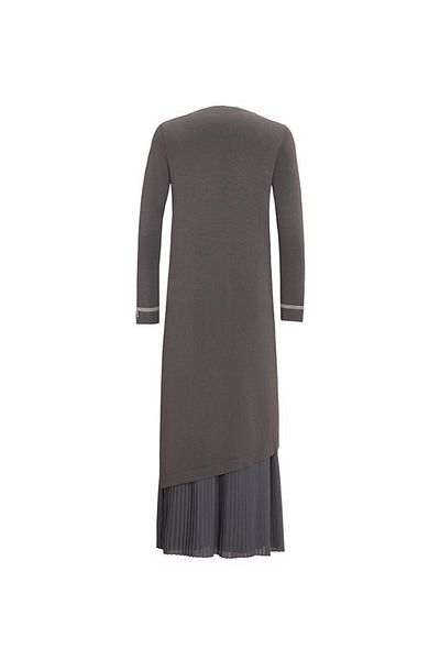 MISS DALIDA Anthracite Solid Color Pleat Chiffon Skirt T25Y-2001