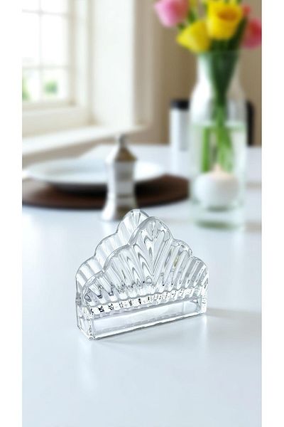 TrendDeco Line Pattern Glass Napkin Holder