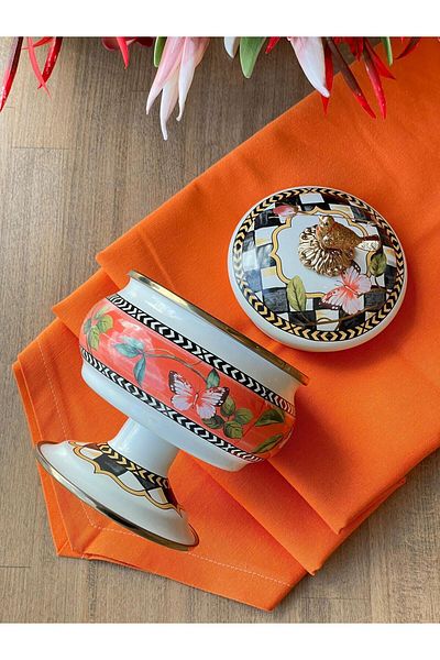 Violenza Home Miss Betty Enamel Footed Sugar Bowl Paradise