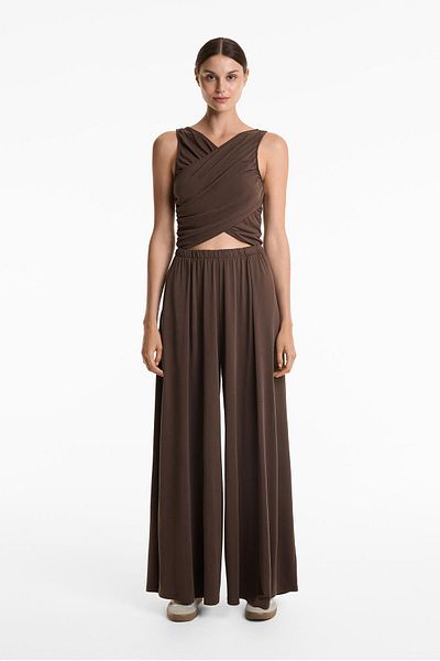 Oysho Floaty crossover jumpsuit with modal