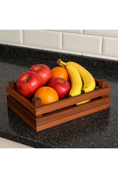 Lotuswoodart Wooden Case Multipurpose Organizer & Storage Box for Kitchen Counter 30X20X8
